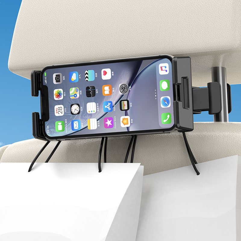 Hot Sales Flexible Wholesale 360 Degree Rotation Rear Back Seat Car Headrest Phone Holder Tablet and Mobile car holder