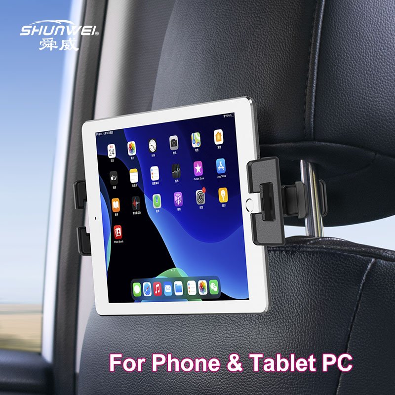 Hot Sales Flexible Wholesale 360 Degree Rotation Rear Back Seat Car Headrest Phone Holder Tablet and Mobile car holder