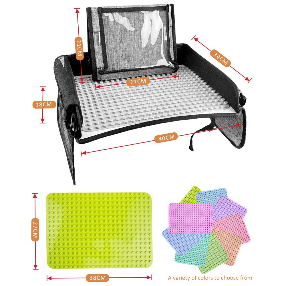 waterproof and foldable Kids Travel Tray Toddler Car Seat Activity Organizer Snack Lap Tray Baby Tray Airplane Play Table