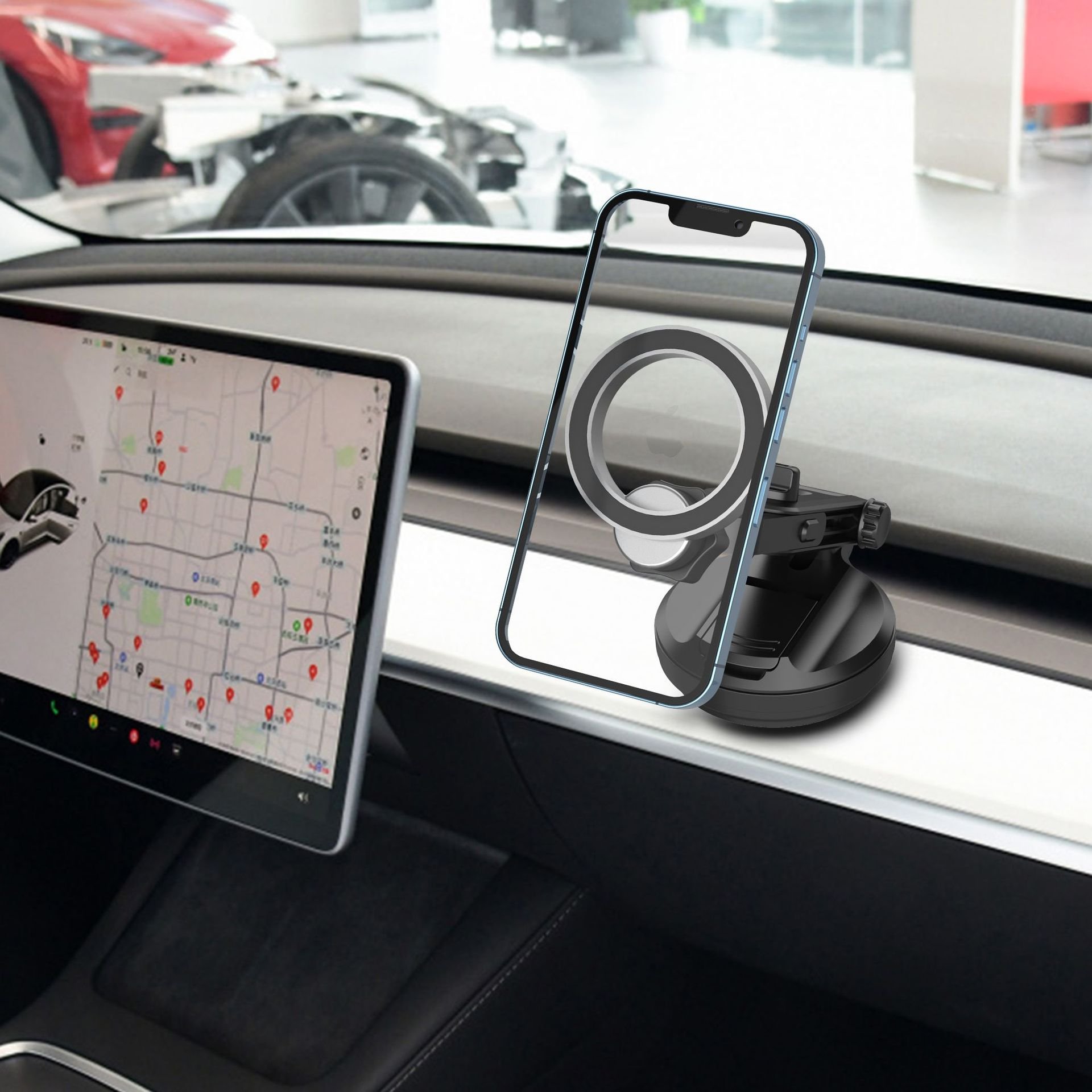 360 Degree Rotation Retractable Strong Magnetic Car Mount Absorption Cup Windshield Dashboard Cars Phone Holder