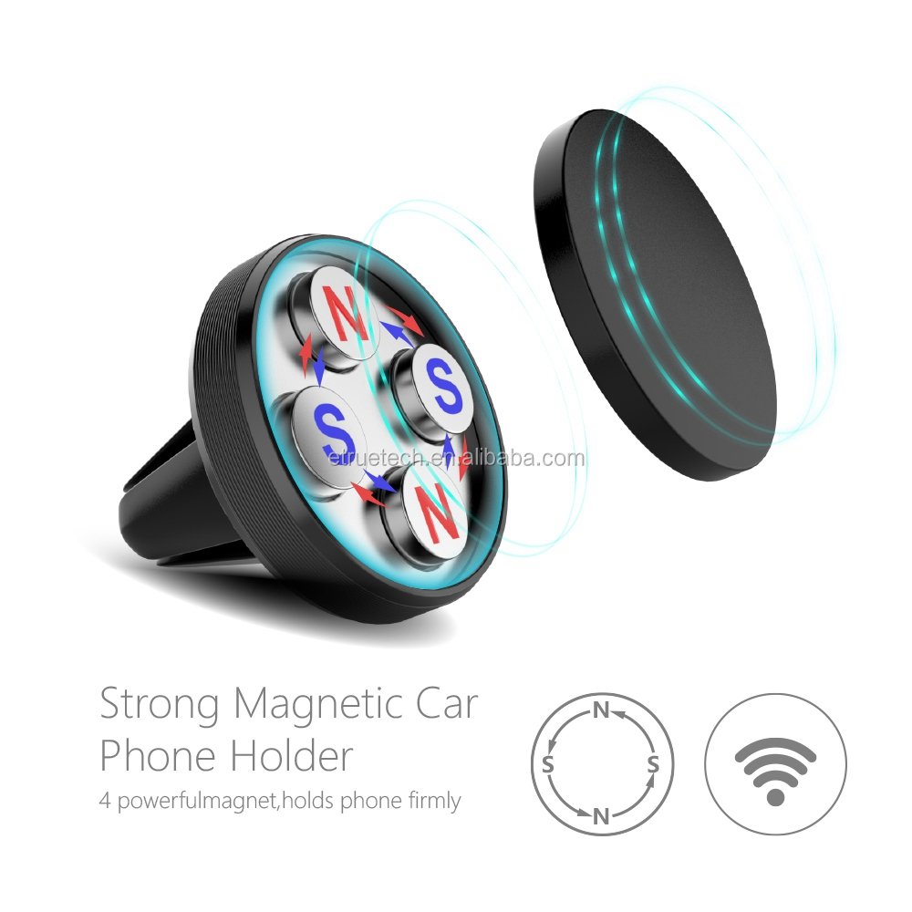 Custom Alloy Super Strong Magnetic 360 Rotating Car Phone Holder for iPhone 15 Pro Max Magnet GPS Car Support Mount