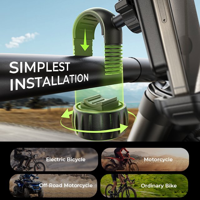 LISEN 2024 Cellphone Accessories 360 Abs Motorcycle Phone Mount Holder Adjustable Bike Phone Holder for 4.7-7 inch Phone