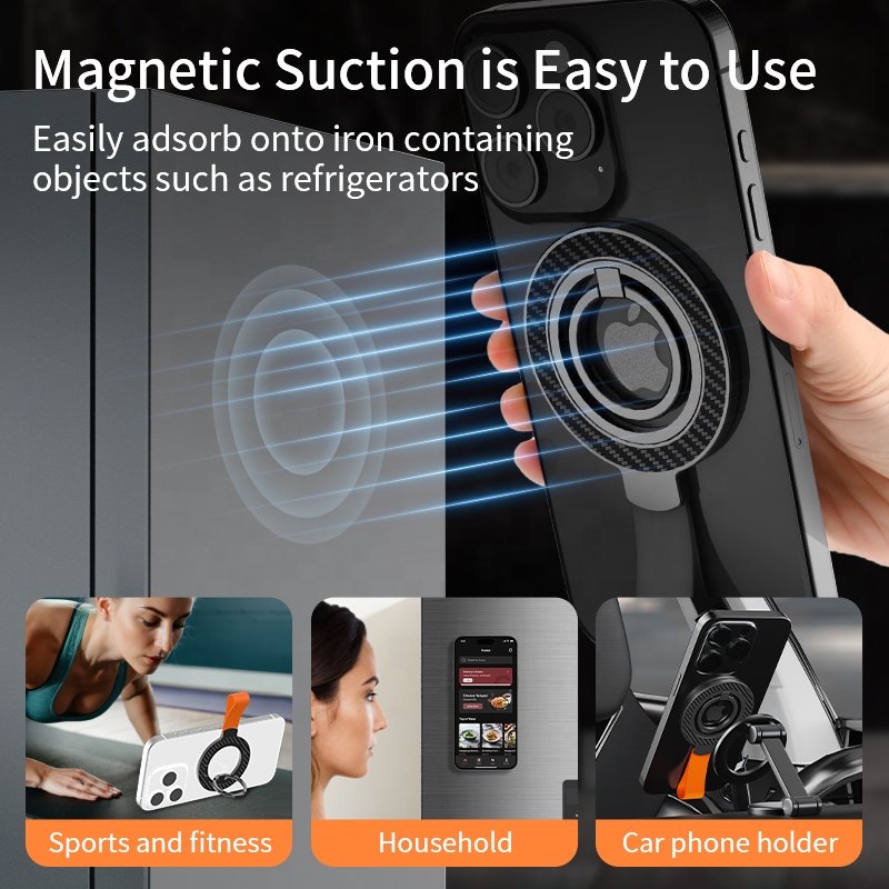 Multifunctional 360 Degree Dual-Sided Magnetic Car Phone Holder Portable for Gym & Laptop Mobile Phone Accessories