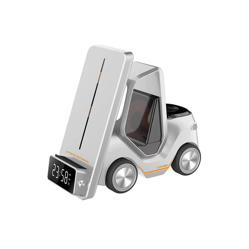 5 in 1 car wireless charger with led light gift mobile phone holder wireless charger for iwatch earphone