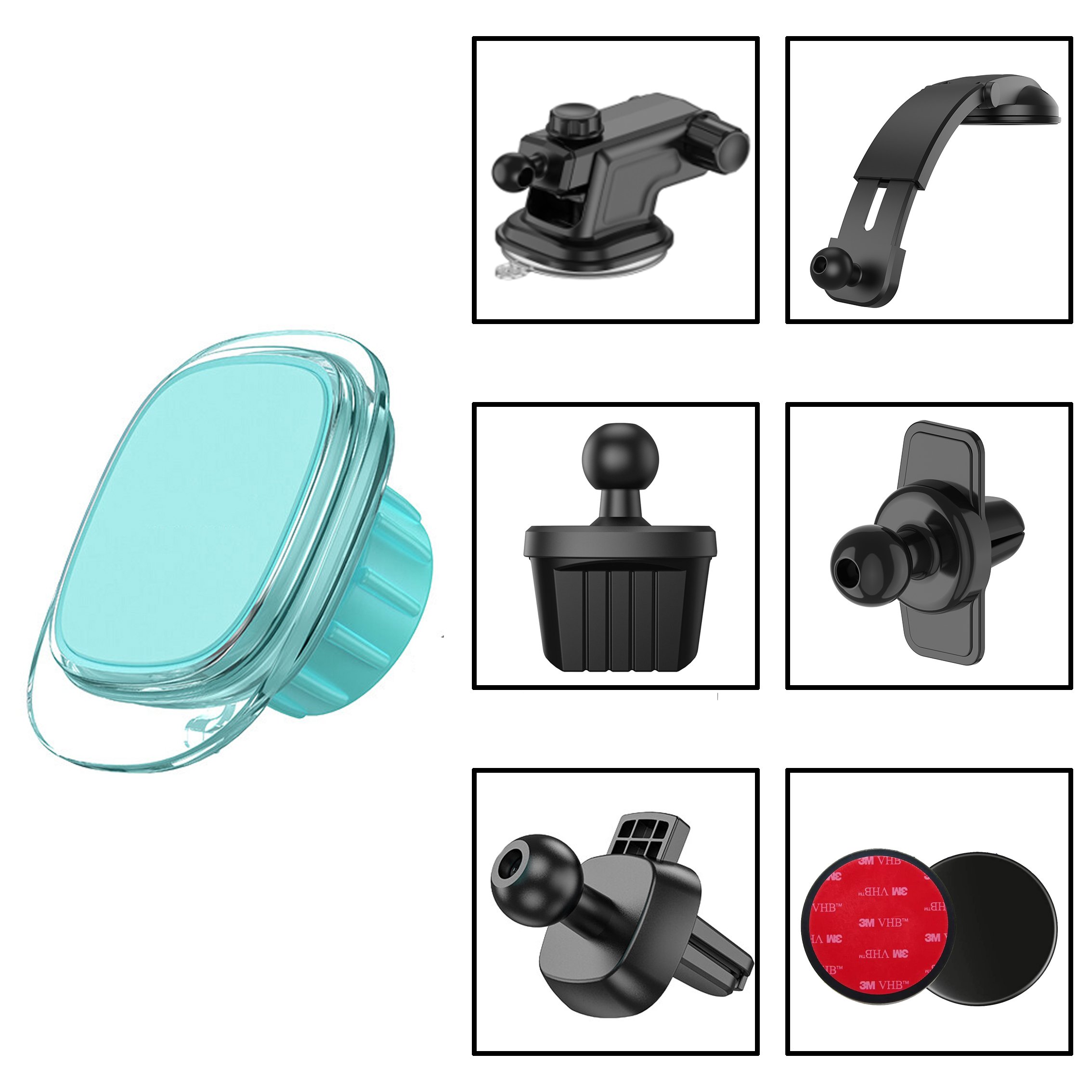 Super Strong 4PCS Magnet 360 Degree Rotating Magnetic Mobile Car Holder with 3M Sticker Universal Mobile Phone Holder