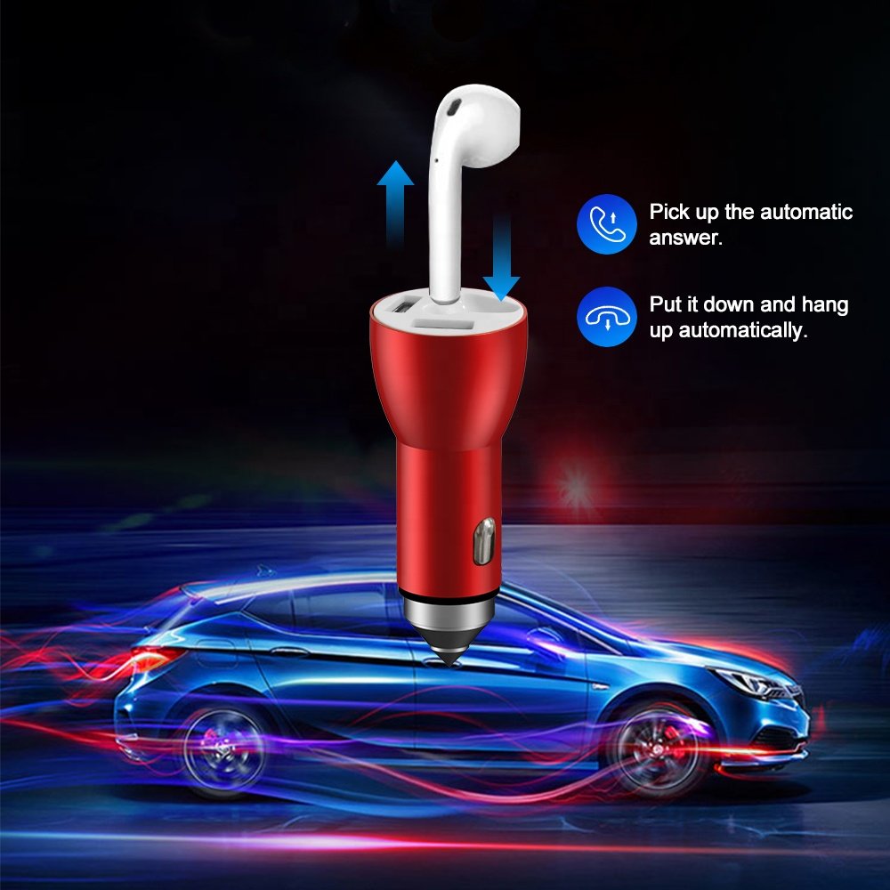 New Products Dual Port Car Charger cargador coche For Wireless earphone For Mobile Phone