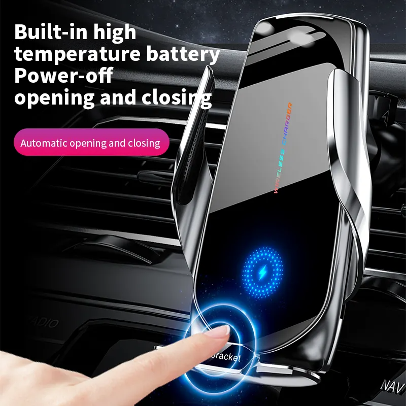 Automatic Clamp Car Wireless Charger 15W Fast Charging Holder for iphone 15 14 Pro Qi Phone Charger with Magnetic Head Universal
