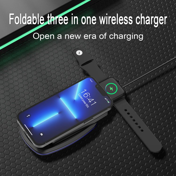 Wholesale 15W 3 in 1 fast wireless charging station Mobile Phones Holder For iPhone Earphone Smart Watch