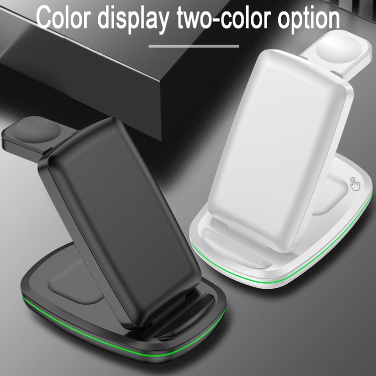 Wholesale 15W 3 in 1 fast wireless charging station Mobile Phones Holder For iPhone Earphone Smart Watch