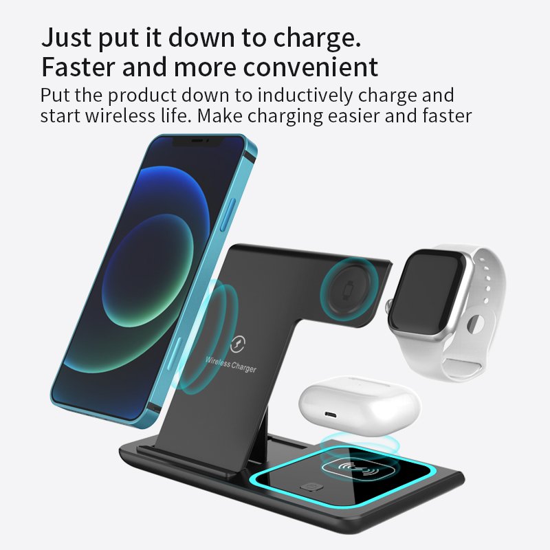 3 IN1Wireless Charging Stand 15w Caricatore senza fili For iPhone 13Pro Max/13 Pro/13/12/11/11 Pro