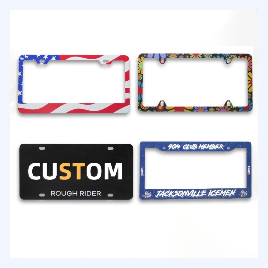 High Quality Customized logo license plate Zinc alloy Car License Plate Frame/holder Cover custom license plate frame