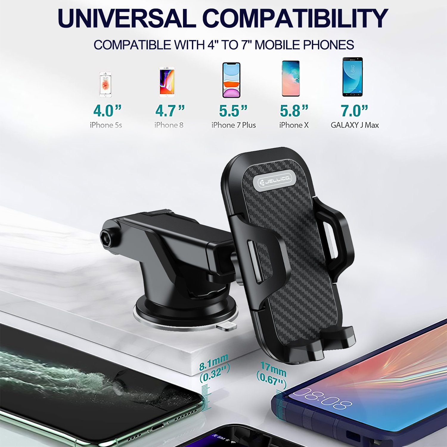 NEW Universal Sucker Car Phone Holder 360 Windshield Car Dashboard Mobile Cell Support Bracket for Smartphones