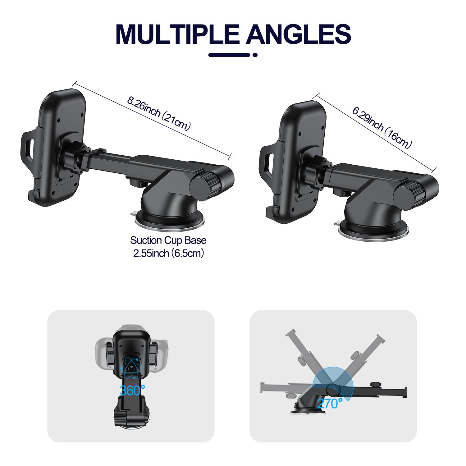 NEW Universal Sucker Car Phone Holder 360 Windshield Car Dashboard Mobile Cell Support Bracket for Smartphones