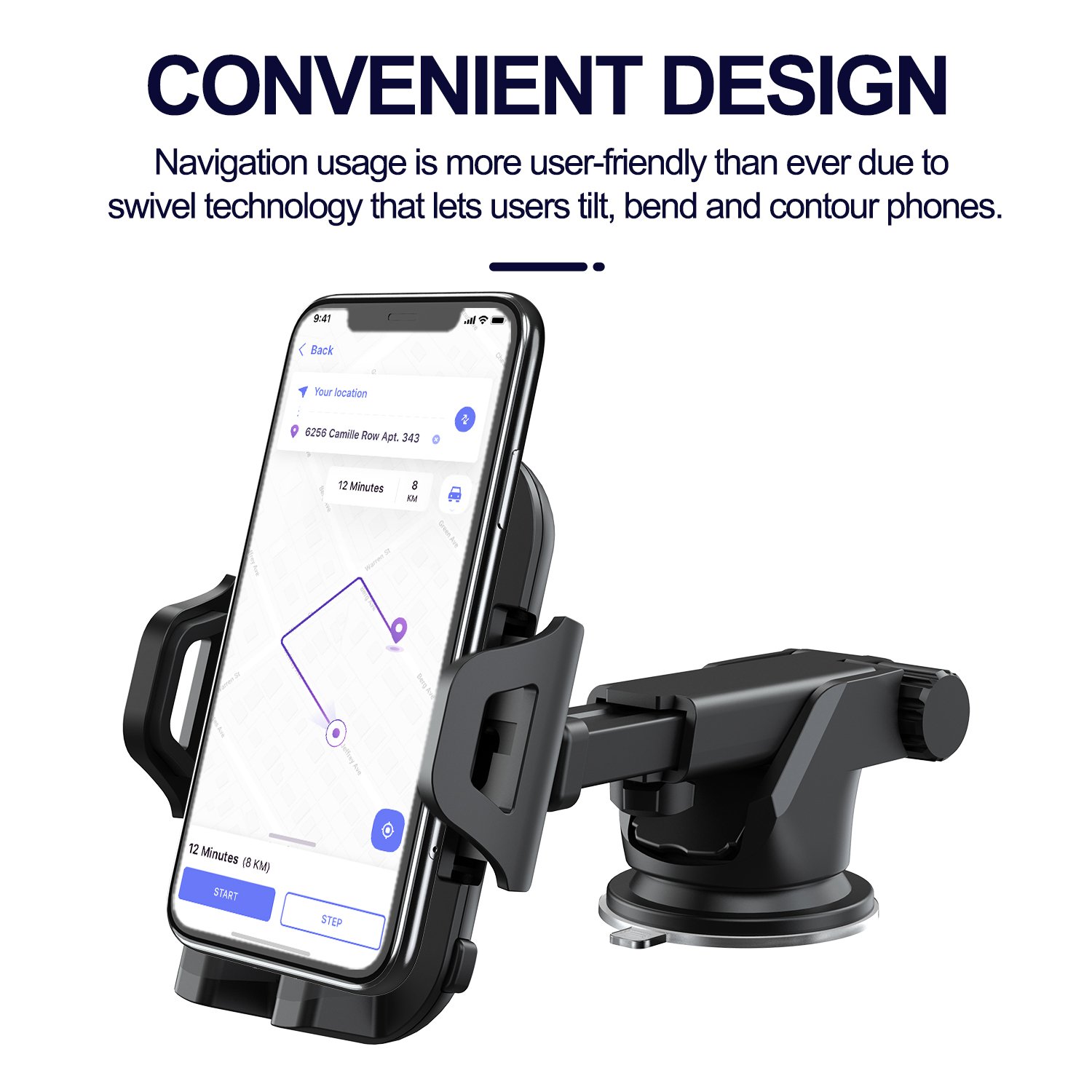 NEW Universal Sucker Car Phone Holder 360 Windshield Car Dashboard Mobile Cell Support Bracket for Smartphones