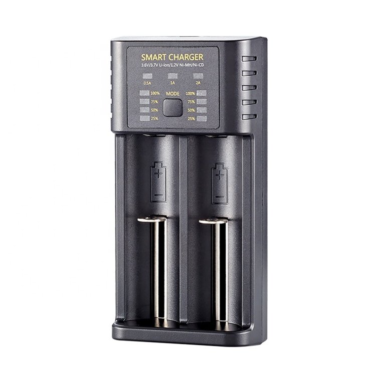 Smart USB Charger for nimh Fast Charging 2 slots Factory Direct 3.7V Lithium Battery Charger Rechargeable Batteries Charger