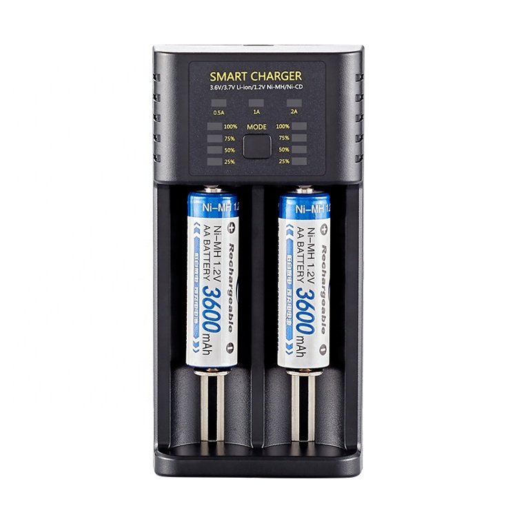 Smart USB Charger for nimh Fast Charging 2 slots Factory Direct 3.7V Lithium Battery Charger Rechargeable Batteries Charger