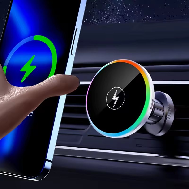 Factory Directly Wholesale Automatic Clamping car air vent mount stand 15w car wireless charger with mobile phone holder