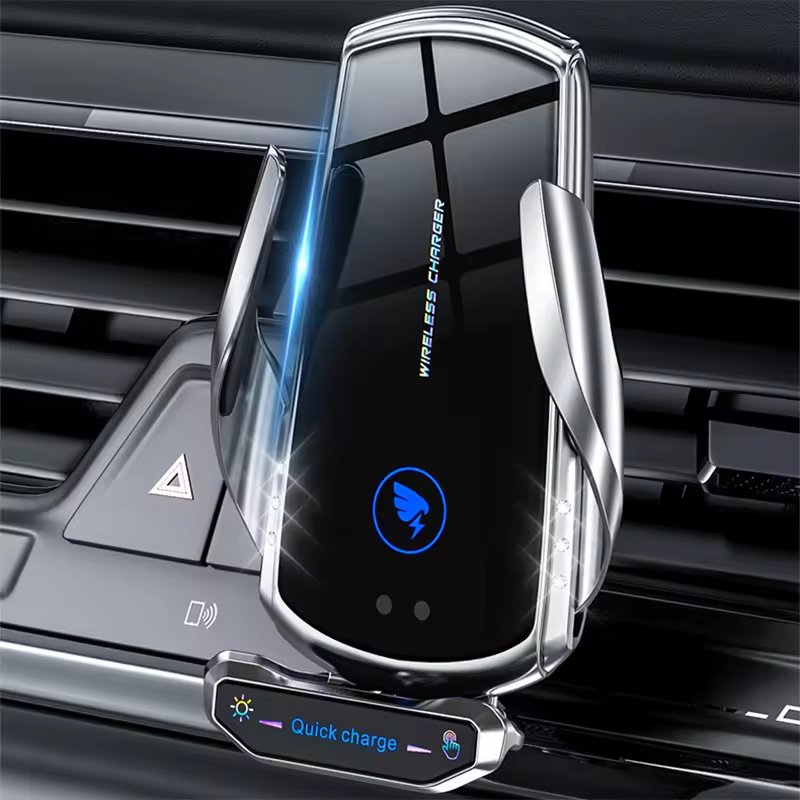 Factory Directly Wholesale Automatic Clamping car air vent mount stand 15w car wireless charger with mobile phone holder
