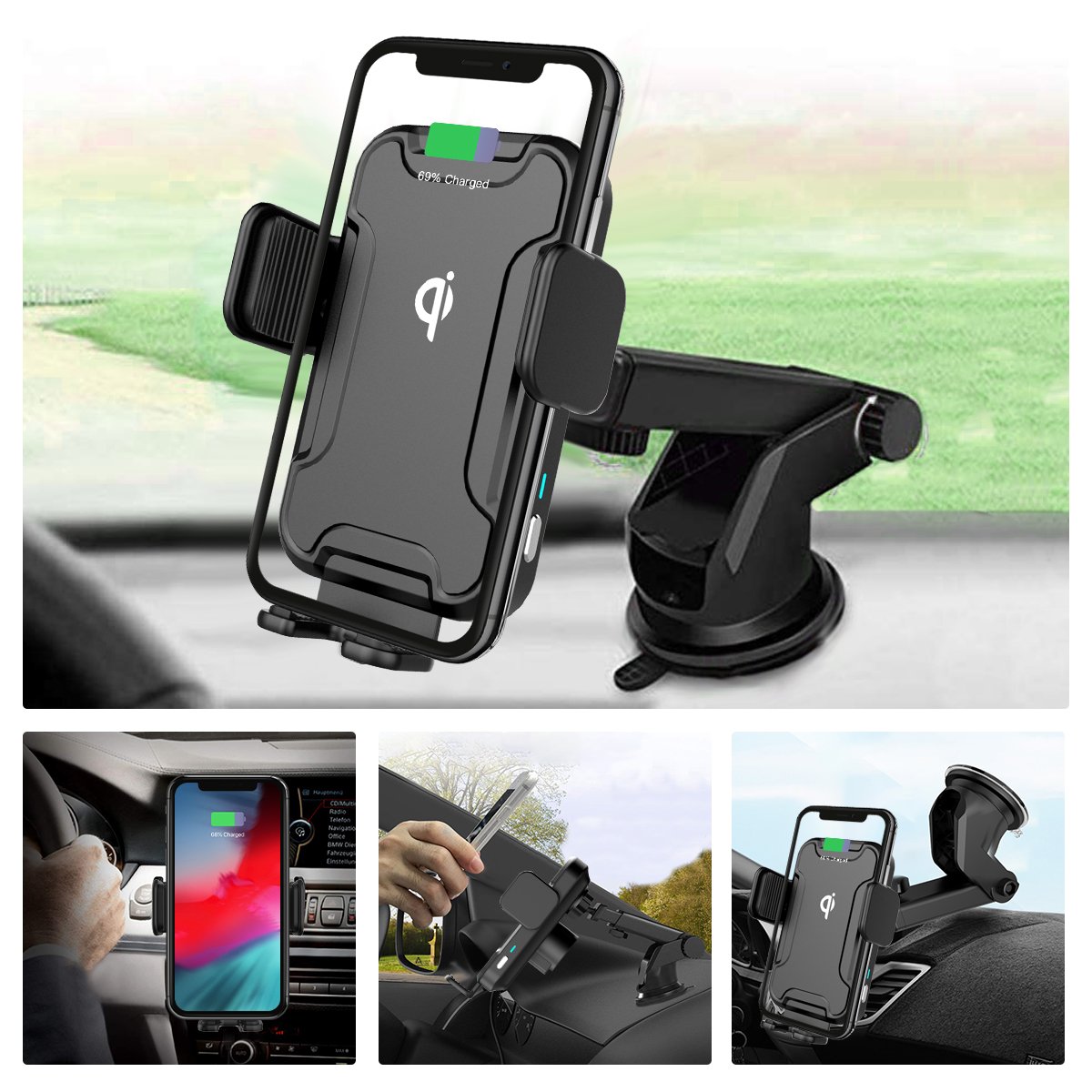 2022 New Popular Automatic Wireless Charger Car Air Vent Mount Phone Holder