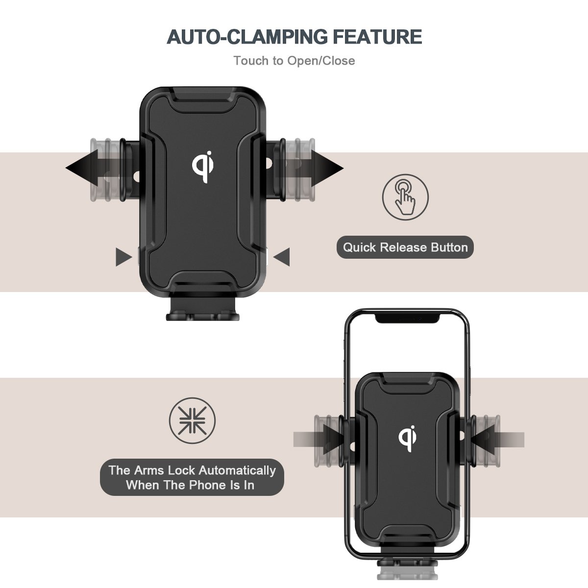 2022 New Popular Automatic Wireless Charger Car Air Vent Mount Phone Holder