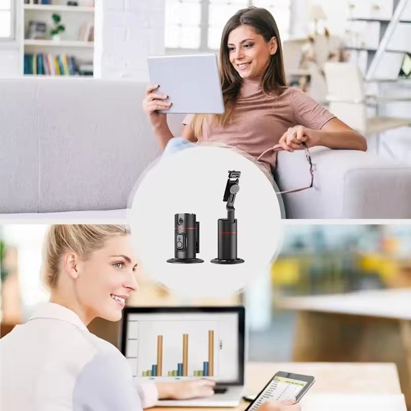 Fashional Rechargeable 360 Rotation Auto Face Tracking Phone Holder with Remote Shutter for Live Vlog Streaming Video