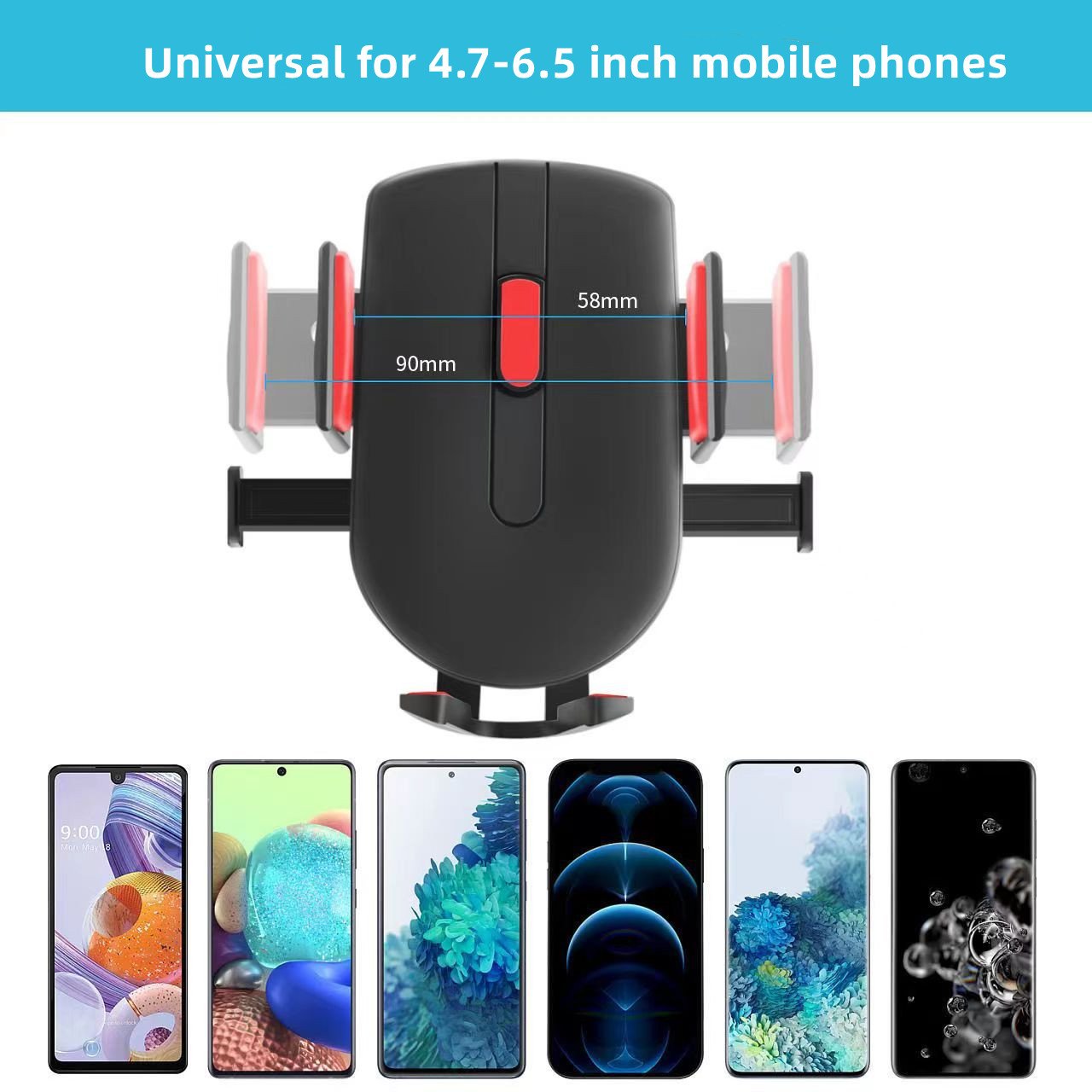 Automatic locking dashboard 360 degree rotating suction cup universal car mount mobile phone holder