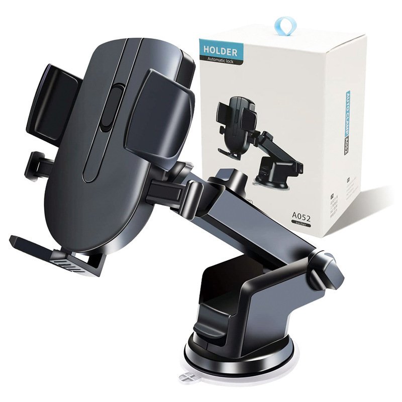 Automatic locking dashboard 360 degree rotating suction cup universal car mount mobile phone holder