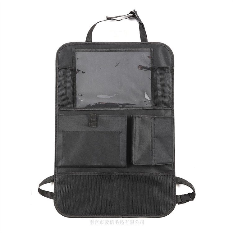 Wholesale custom back seat storage organizer grey black car seat organizer with tissue holder