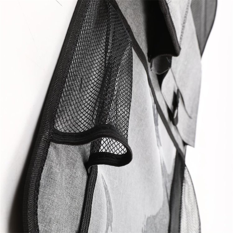 Wholesale custom back seat storage organizer grey black car seat organizer with tissue holder