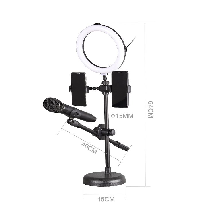 Fill Light Selfie Auto Clamping Led Light Ring Stand Phone Tripod Stand For Phone With Ring Light