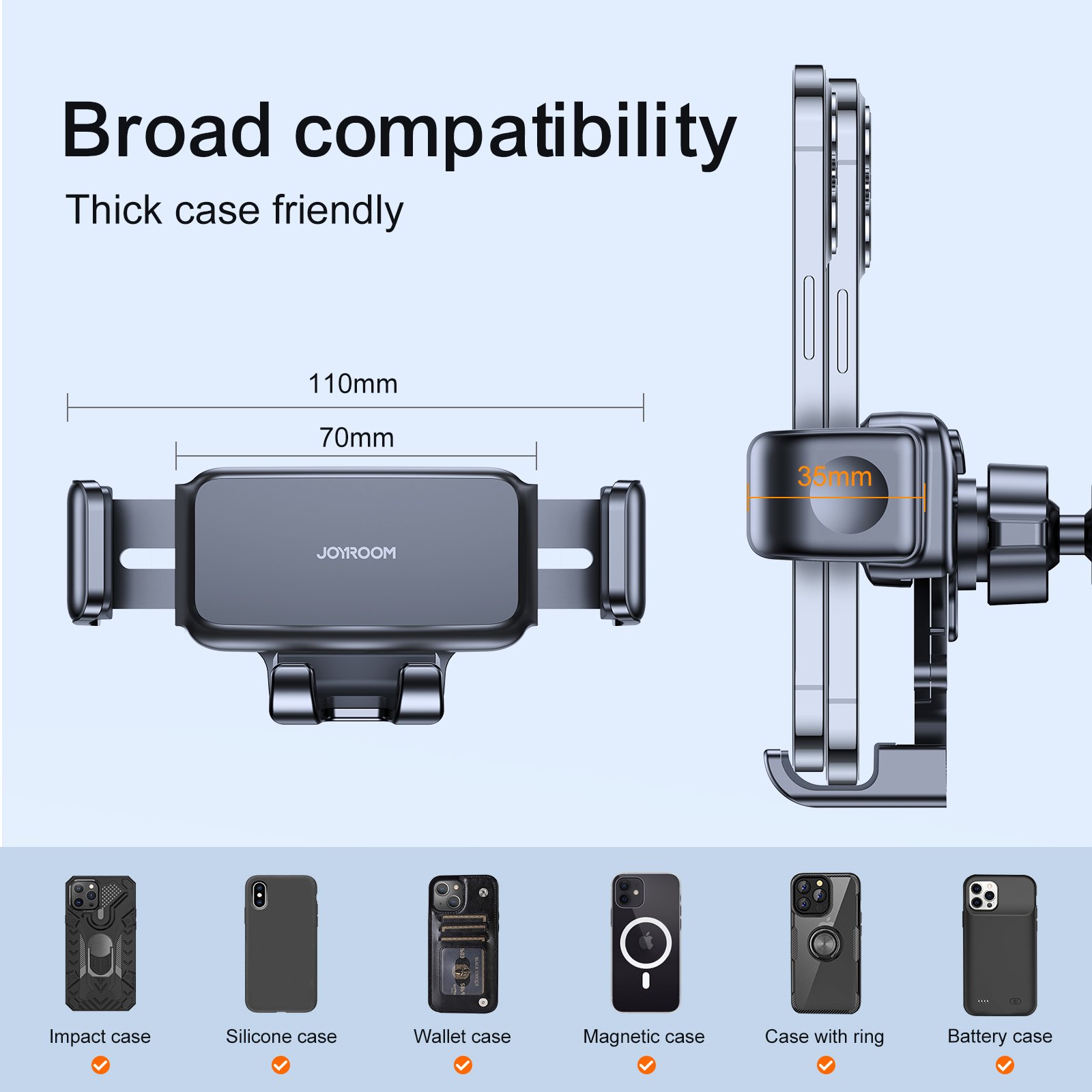 JOYROOM Gravity Mechanical Air Vent Clip Soporte Para Telefono Telefoon Houder Phone Mount Stand Car Holder for iPhone 13