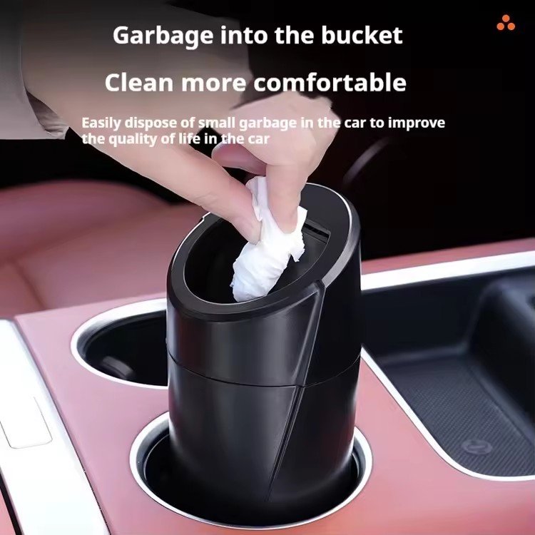 2025 Multifunctional ABS Mini Car Trash Can New Cross-Border Seat Side Organizer with Storage Bucket and Ashtray