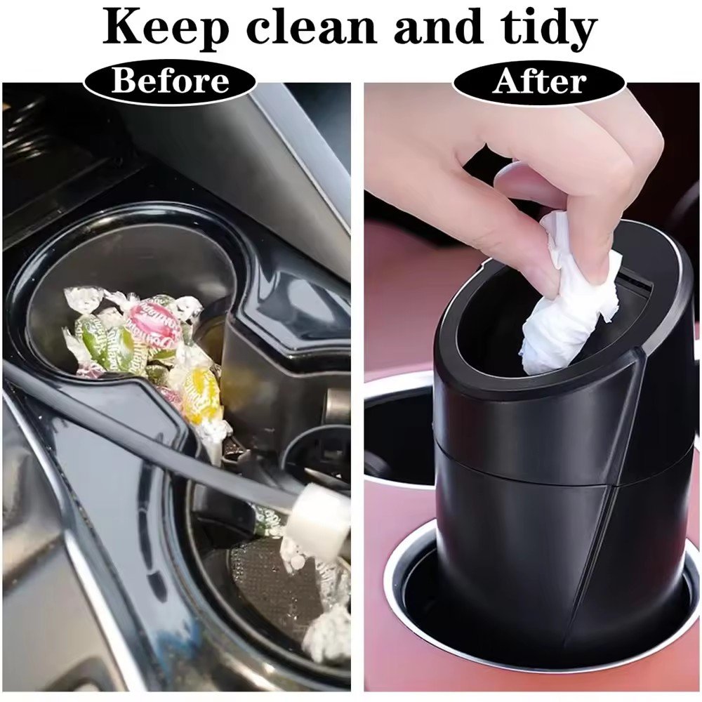 2025 Multifunctional ABS Mini Car Trash Can New Cross-Border Seat Side Organizer with Storage Bucket and Ashtray