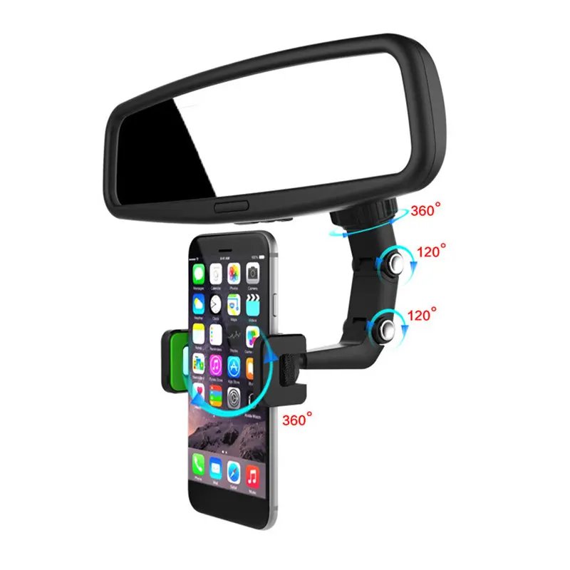Cheap price Rearview Mirror Phone Holder in Car Mount Stand for Cell Phone Car Mobile Rotating Adjustable Car SmartbPhone Holder