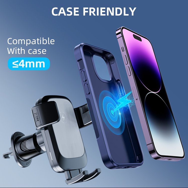 New Arrival Wireless Charging Car Holder 15W Wireless Car Charger Fast Charging Phone Holder in Car Phone Holder QI Charging