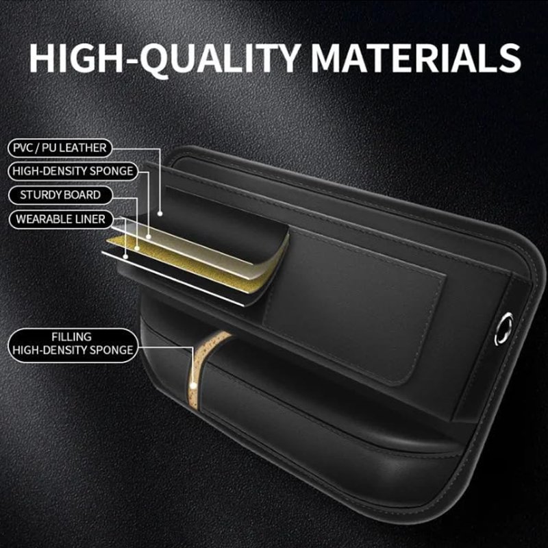 Universal car seat storage bag large capacity built in card holder with USB charger port waterproof and dirt resistant