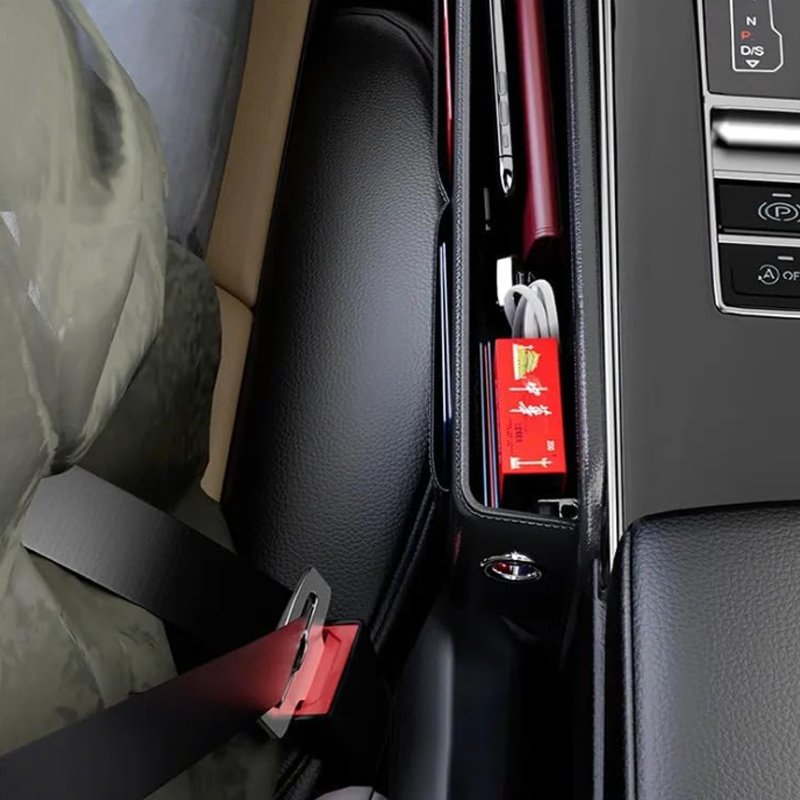 Universal car seat storage bag large capacity built in card holder with USB charger port waterproof and dirt resistant