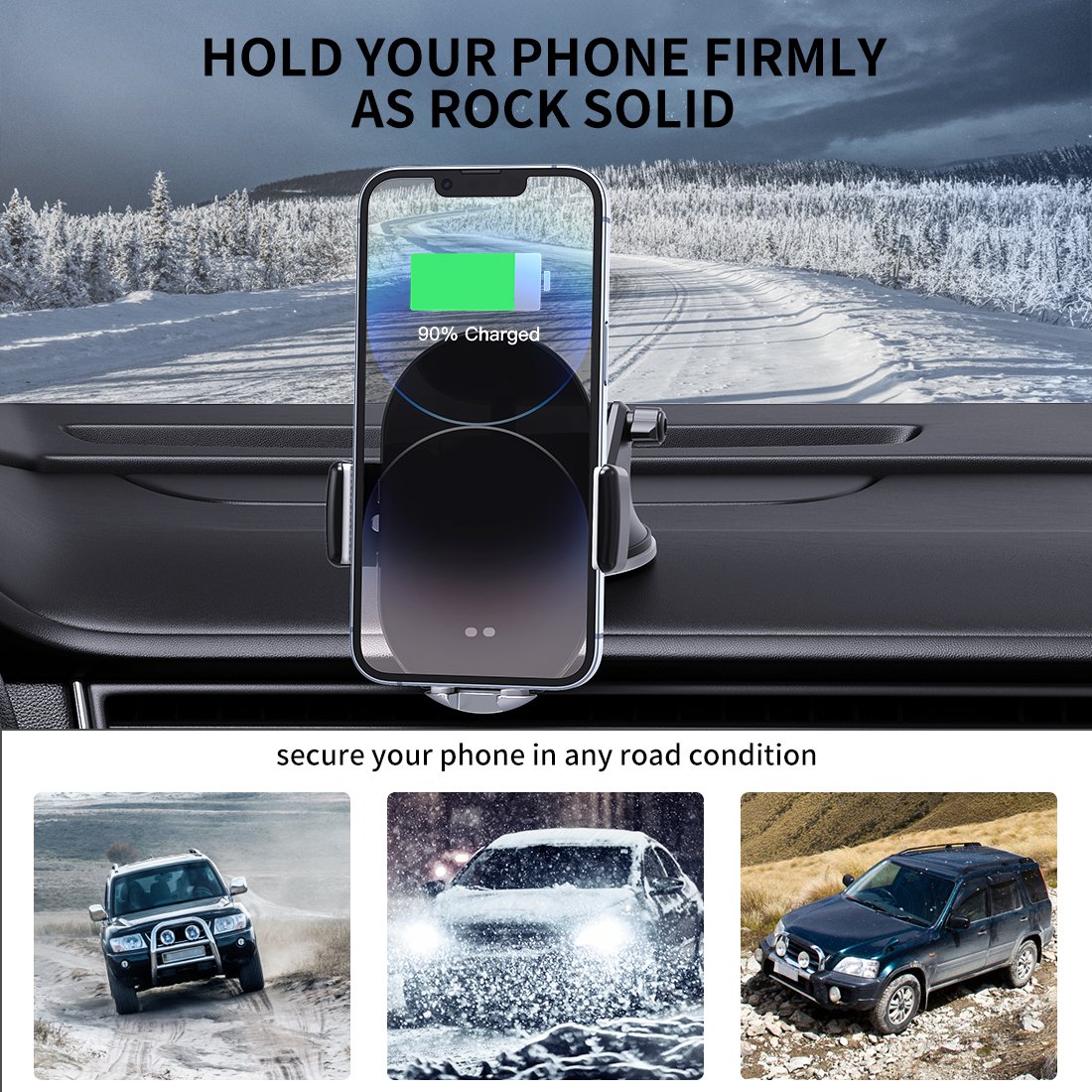 QUICKLYNKS 15W Fast Charging Wireless Car Mount Stand Charger IC401With car Phone Holder