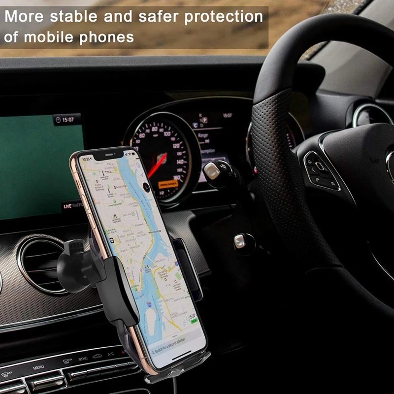 Intelligent Sensor Wireless Charger Smart Car Holder QI Auto Clamping Fast Charging Holder Stand Air Vent Mount Bracket A5
