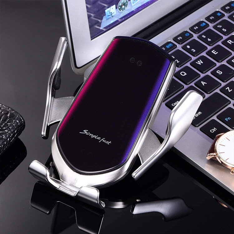 America Hot Sale Automatic Clamping Smart Sensor Cell Phone Holder 15W Car Wireless Charger
