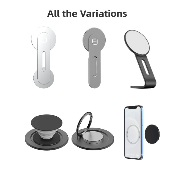 Customizable Disc Plate Phone Stand High Grade Aluminum Mag Sticker Suction Wall Mount Holder