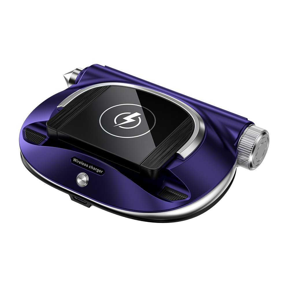 5 in 1 Multifunction Parking Number Plate Car Fragrance Safety Hammer 15w Foldable Car Holder Fast R100 Wireless Charger