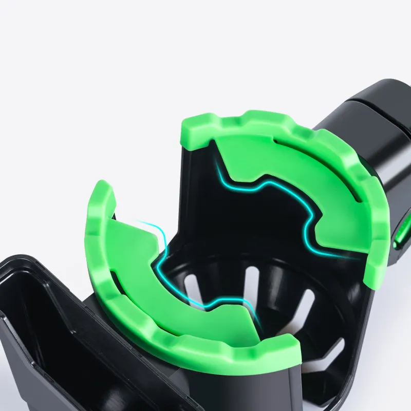 Universal Stroller Cup Holder with Mobile Phone Case 360 Degrees Rotation 2 in 1 Large Bottle Holder with Phone Holder