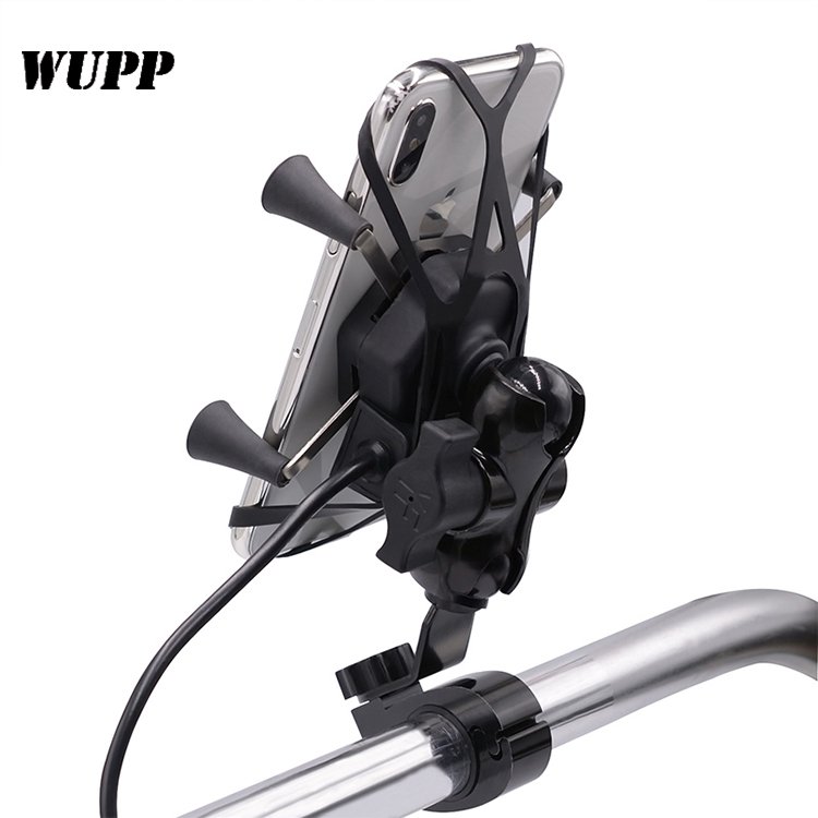 360 Degree Bike Cell Phone Holder For Motorcycle With USB Charger