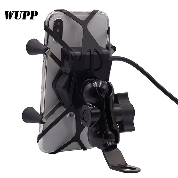 360 Degree Bike Cell Phone Holder For Motorcycle With USB Charger
