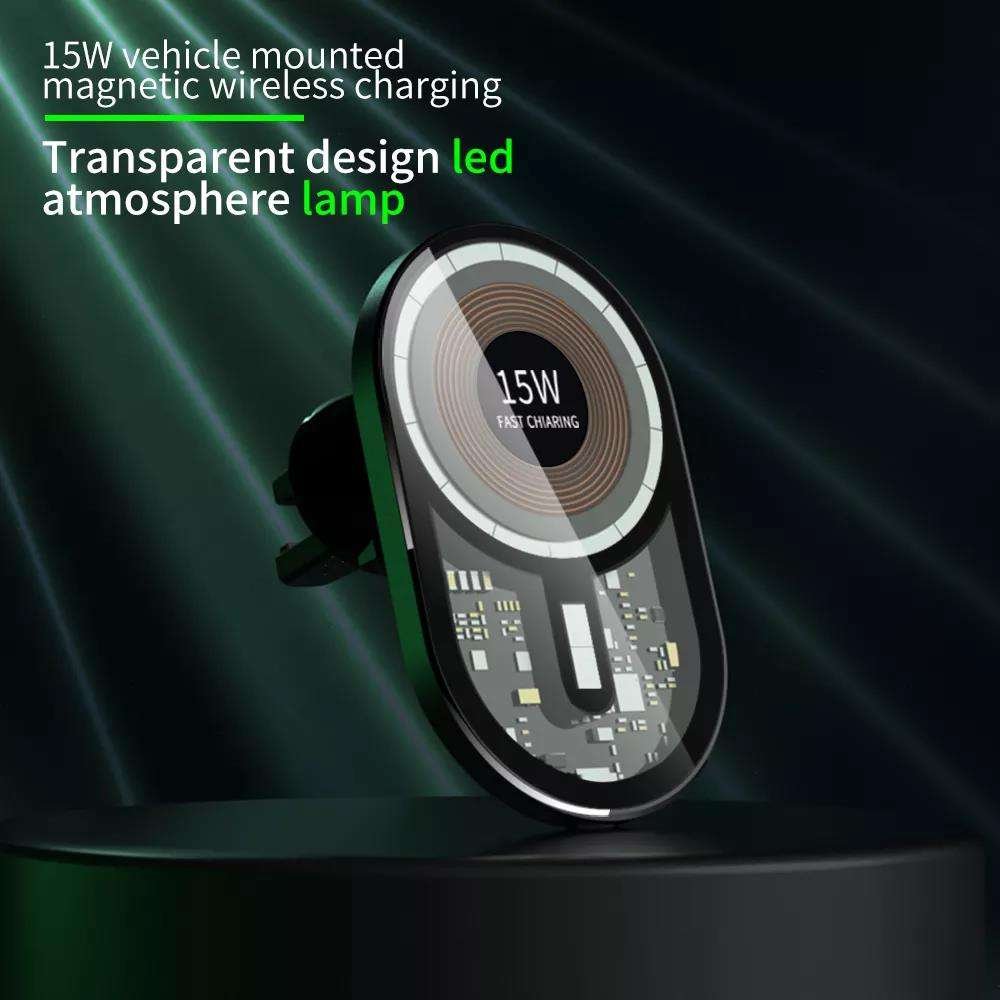 Transparent Magnetic Suction Car Wireless Charger magnetic wireless car charger Mobile Phone holder for Car
