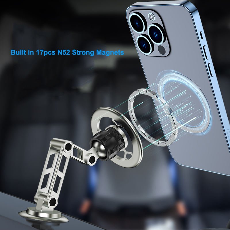 Telescopic Strong Magnet Bracket Dashboard Phone Car Mount 360 Rotatable Foldable Magnetic Phone Holder