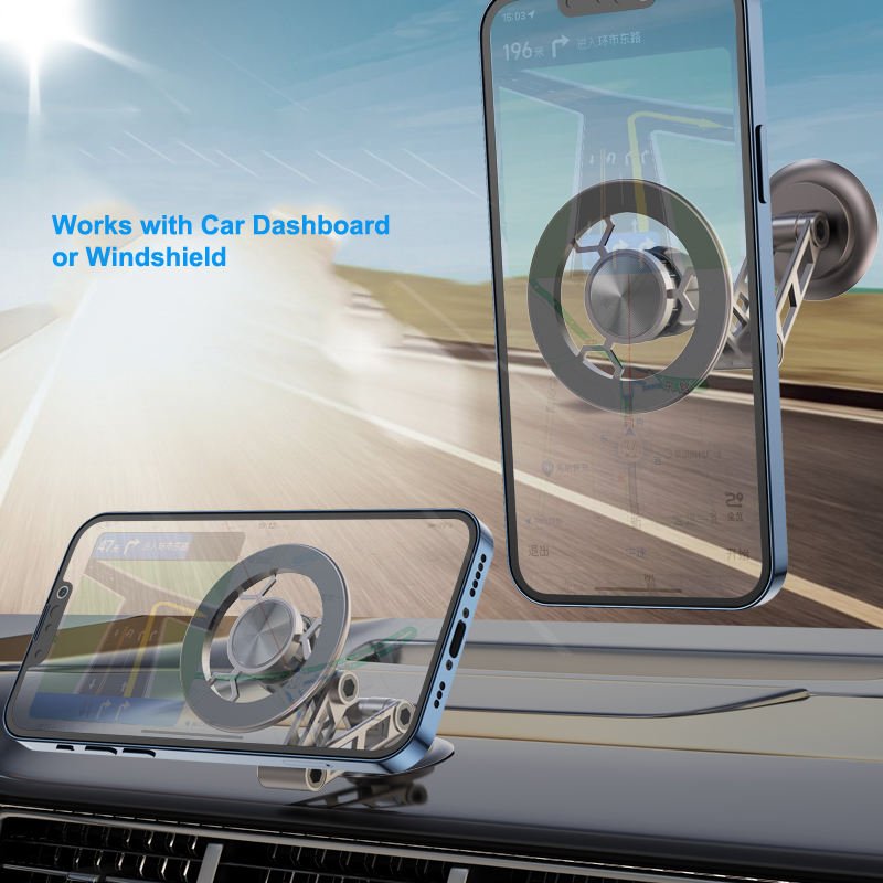 Telescopic Strong Magnet Bracket Dashboard Phone Car Mount 360 Rotatable Foldable Magnetic Phone Holder