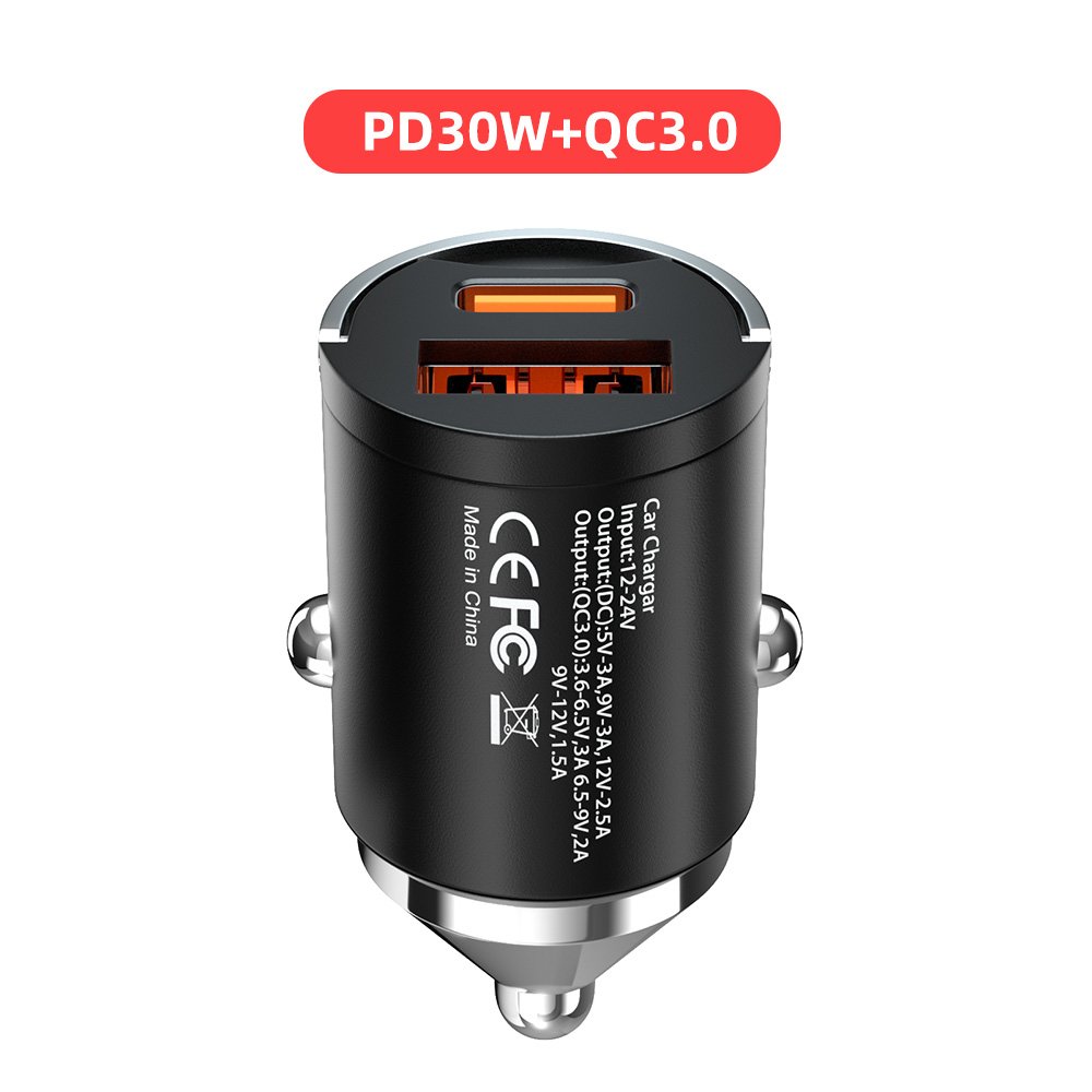 2024 Newest In Stock Metal Mini Pull Tab Type C PD30W QC3.0 Portable 38W Quick Car Adapter USB Charger for Cigarette Charging