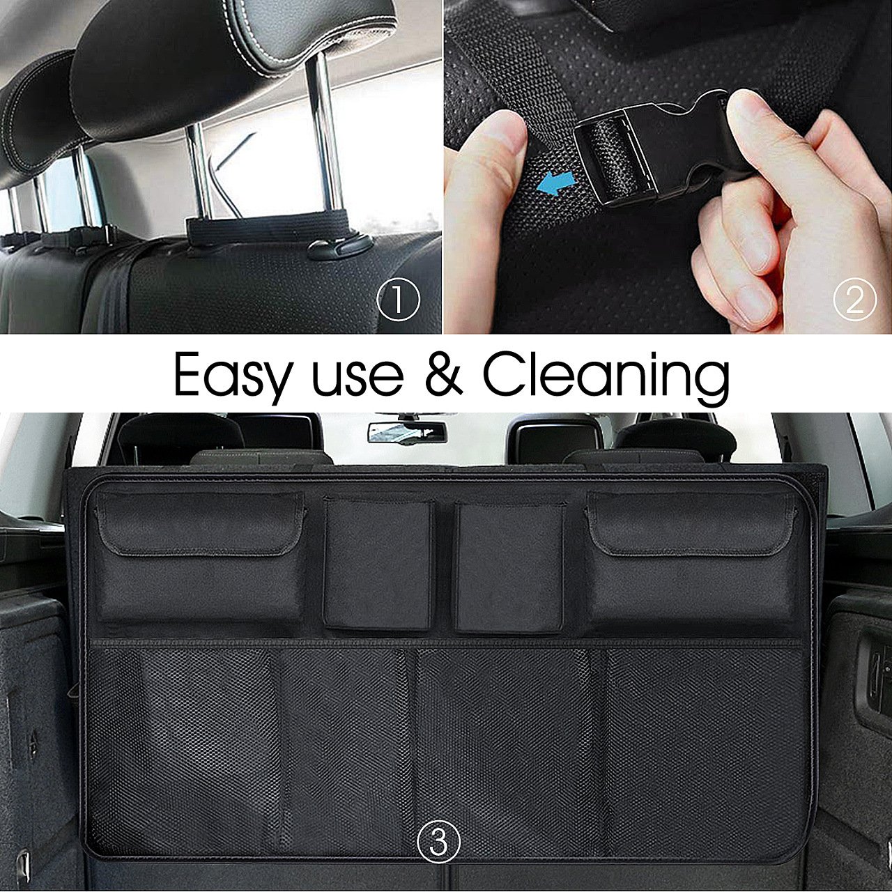 RTSFactory Price Car Trunk Organizer Adjustable Backseat Storage Bag Net High Capacity Multi-use Automobile Seat Back Organizers